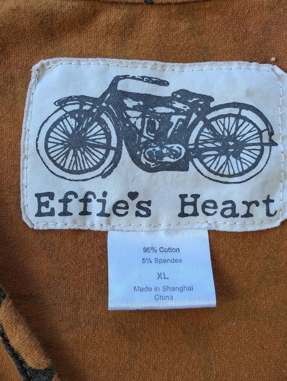 Effie’s Heart Pear Print Dress | Brown Jersey Knit Midi with Tie Waist XL - Picture 6 of 10